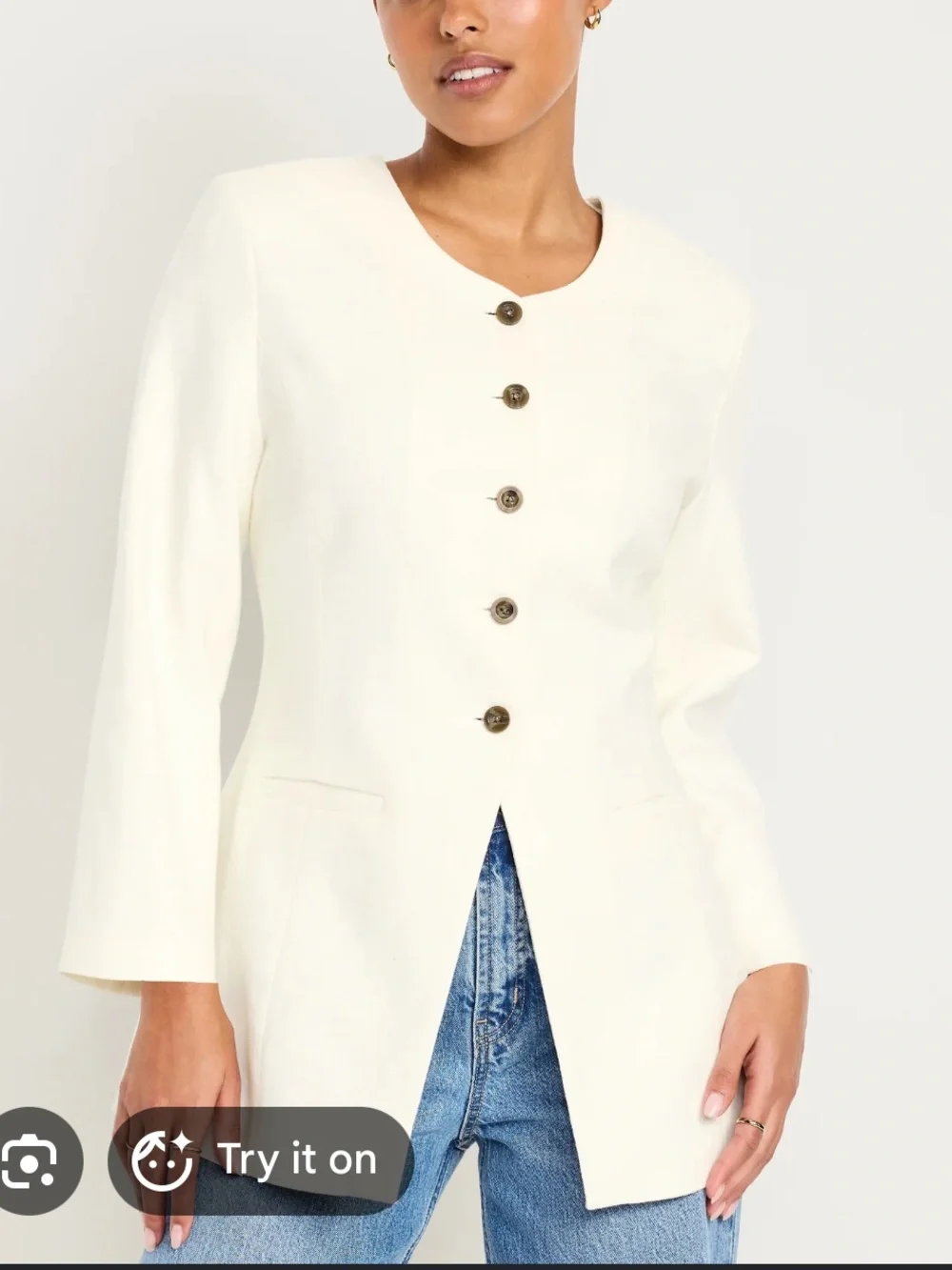 NWT Old Navy fitted long blazer - Picture 2 of 7